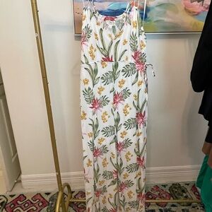 Love Riche Floral jumpsuit with Pink and Green Accents Medium